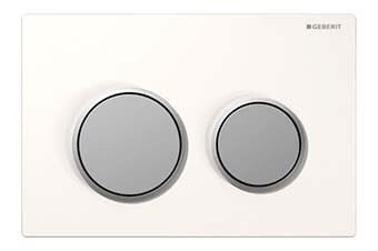 Geberit 115.085.KL.1 Omega20 Flush Plate White frame with matte chrome ring and button