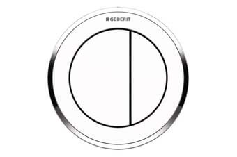 Geberit 116.057.KJ.1 Type 10 Flush Button Alpine white finish with polished chrome accent