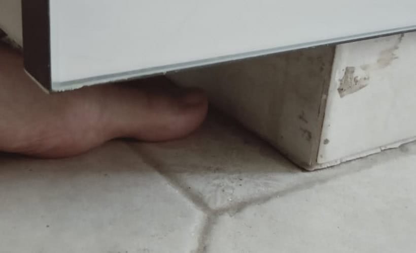 Ample toe-kick space for a safer bathroom
