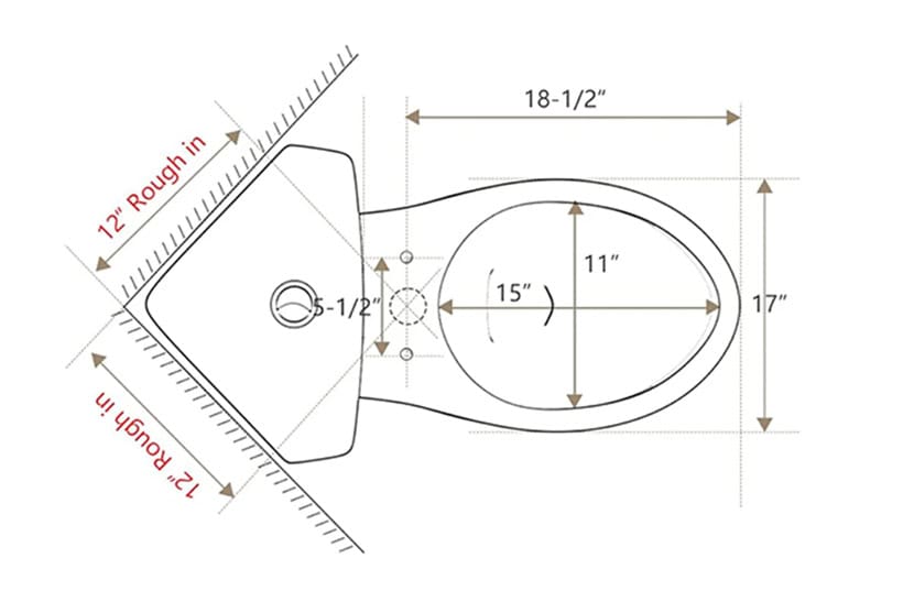 Corner Toilet Rough-in Measurement